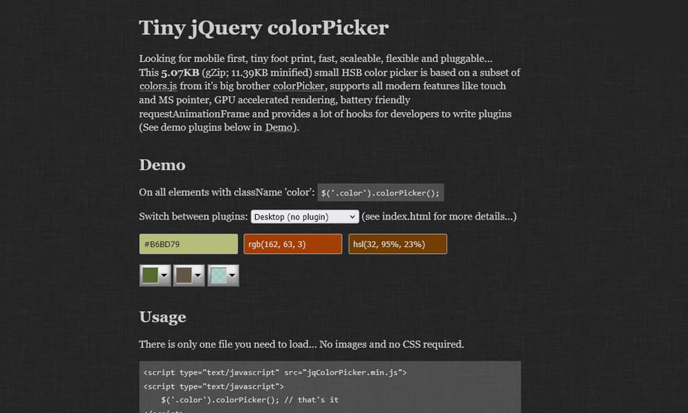 10+ Best Javascript Color Picker Libraries 35 Tiny Color Picker