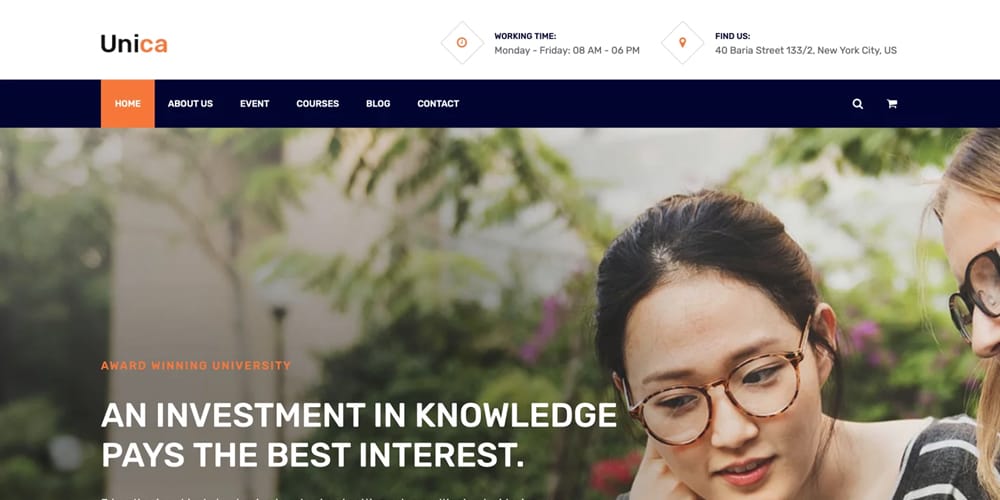 Free Education HTML Website Templates 32 Unica