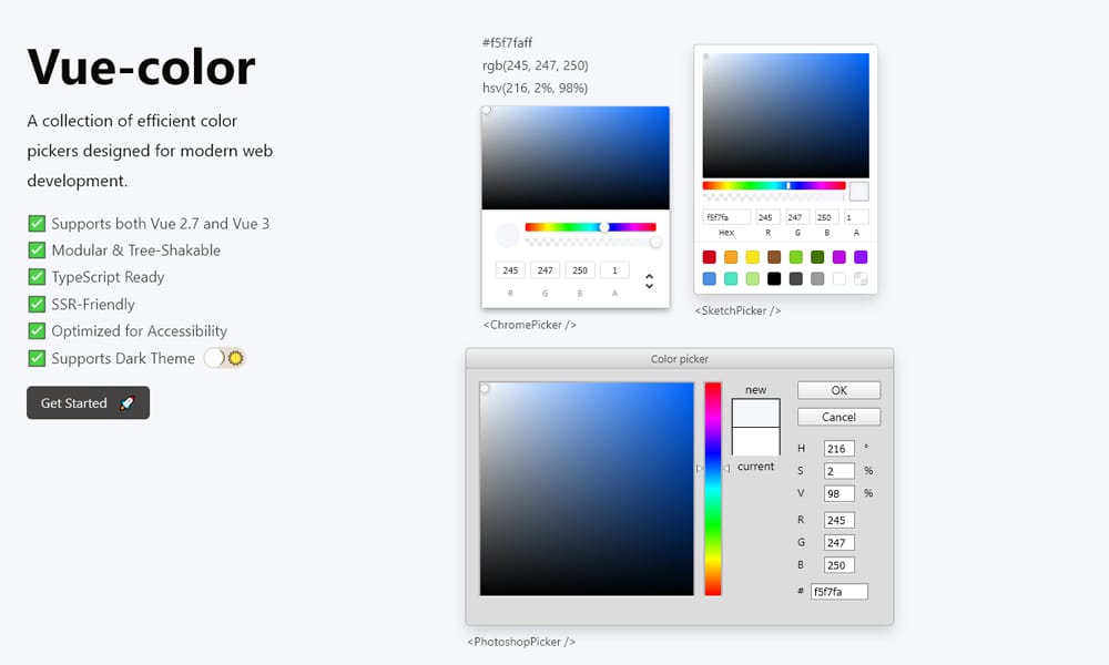 10+ Best Javascript Color Picker Libraries 34 Vue Color