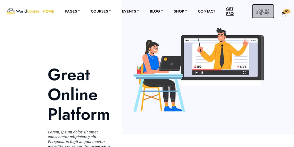 Free Education HTML Website Templates 35 Worldcourse