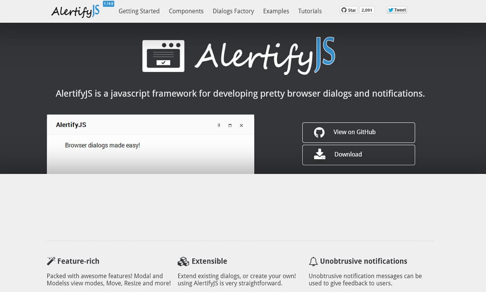 20+ Best JavaScript Modal Window Plugins 28 AlertifyJS
