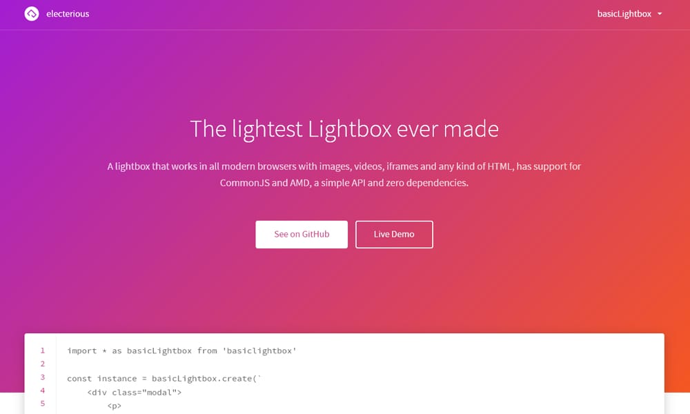 20+ Best JavaScript Modal Window Plugins 30 BasicLightbox