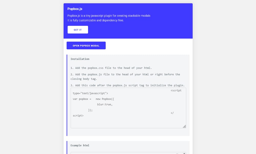 20+ Best JavaScript Modal Window Plugins 25 Popbox.js