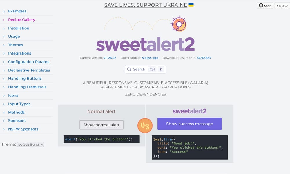 20+ Best JavaScript Modal Window Plugins 27 SweetAlert2
