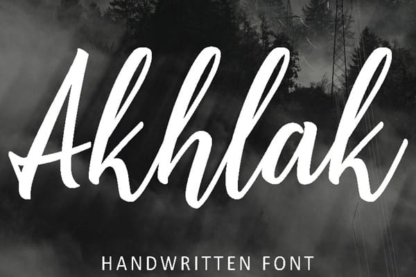 Akhlak Handwritten Script Font