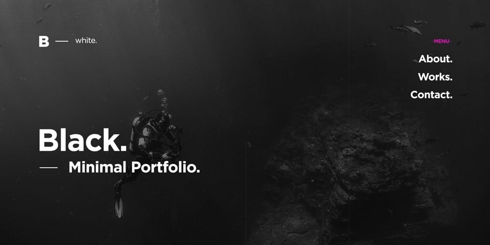 Free Portfolio Website Templates (PSD , HTML) 8 B White Creative Portfolio Template