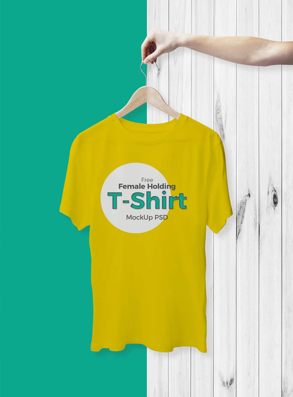 Free Female Holding T-Shirt Mockup PSD 2 Free Female Holding T-Shirt Mockup PSD