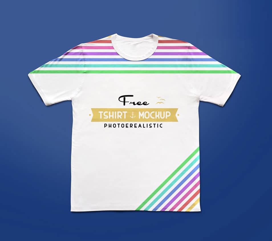 Free Half Sleeves White T-shirt Mockup PSD 2 Free Half Sleeves White T-shirt Mockup PSD