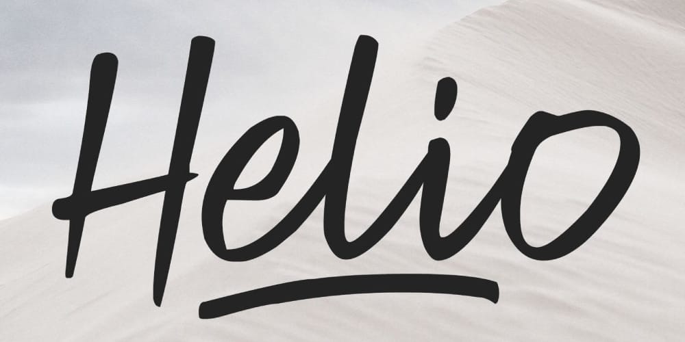 Helio handwritten brush script font