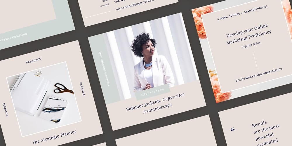 100+ Best Instagram Post Templates to Gain More Followers 207 Hepburn Instagram Templates Kit