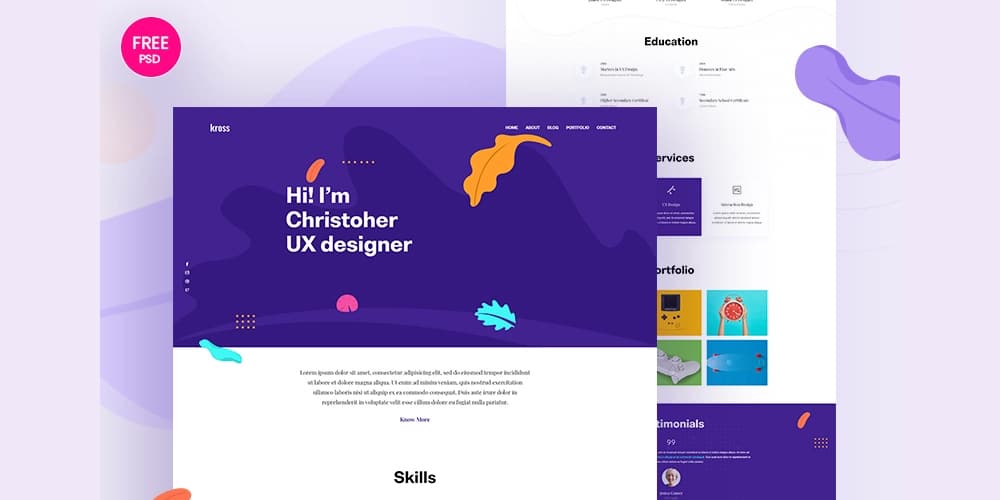 Kross Portfolio Template PSD