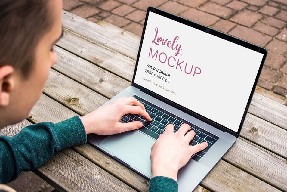 Macbook Mockup And A Hard Working Man 2 Macbook Mockup And A Hard Working Man