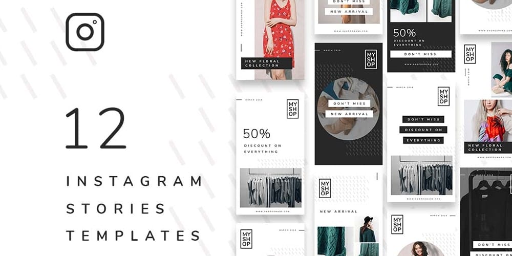 100+ Best Instagram Post Templates to Gain More Followers 34 Shop Instagram Stories Template PSD