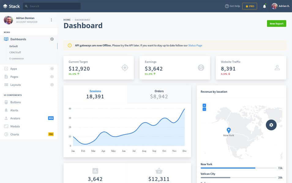 100+ Best Free Bootstrap Admin Templates 42 Stack Admin - Bootstrap 4 Dashboard Template