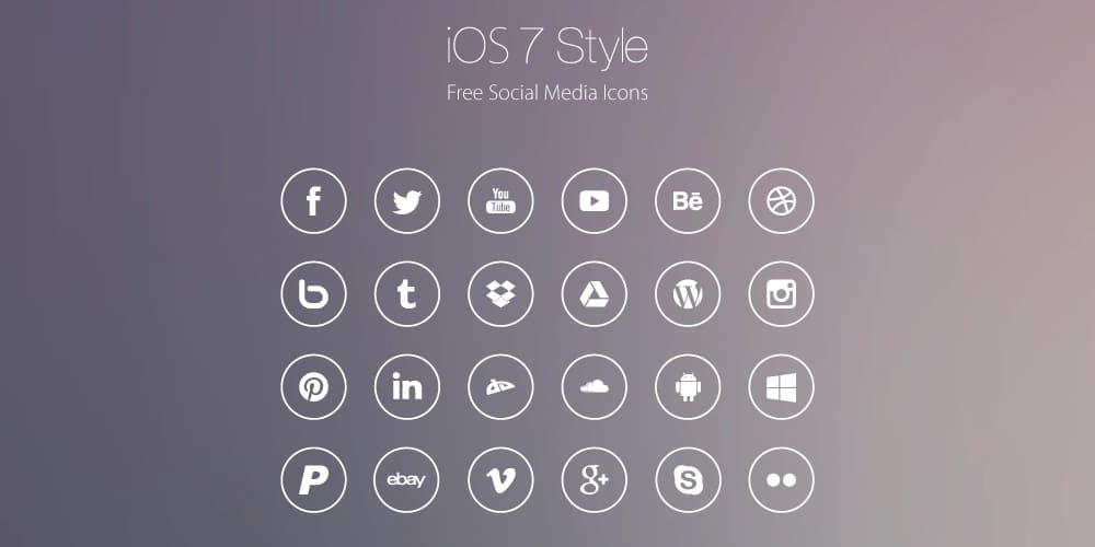 Best Free Icon Sets 2021 12 iOS7 Style Social Media Icons