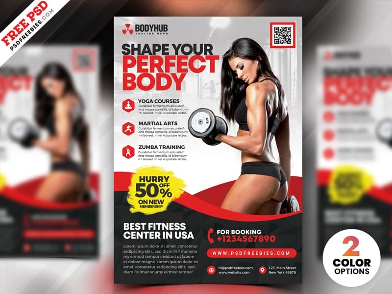 Best Free Flyer Templates 267 Body Fitness Gym Flyer Template PSD