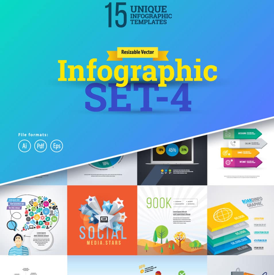 20 Amazing Infographic Templates (Free & Premium) 17 Business Set-04 Infographic Elements