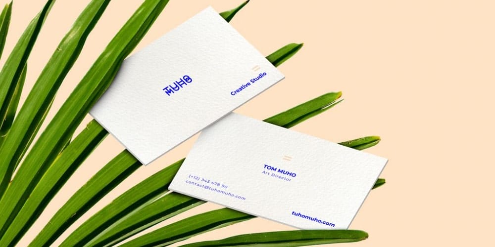 100+ Free Business Card Mockups PSD 458 Free Business Cards And Leaves Mockup