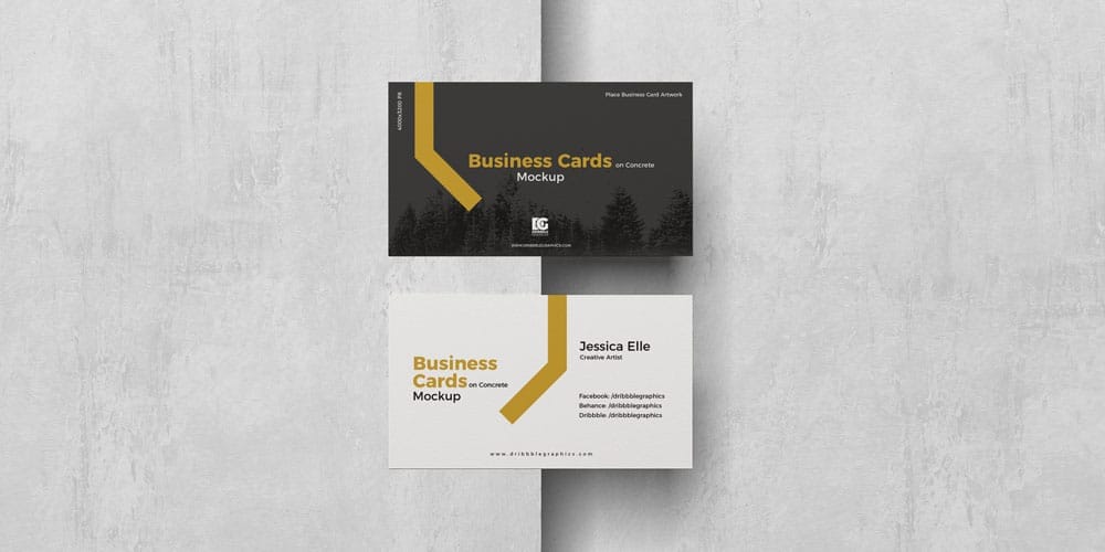 100+ Free Business Card Mockups PSD 412 Free Business Cards on Concrete Mockup