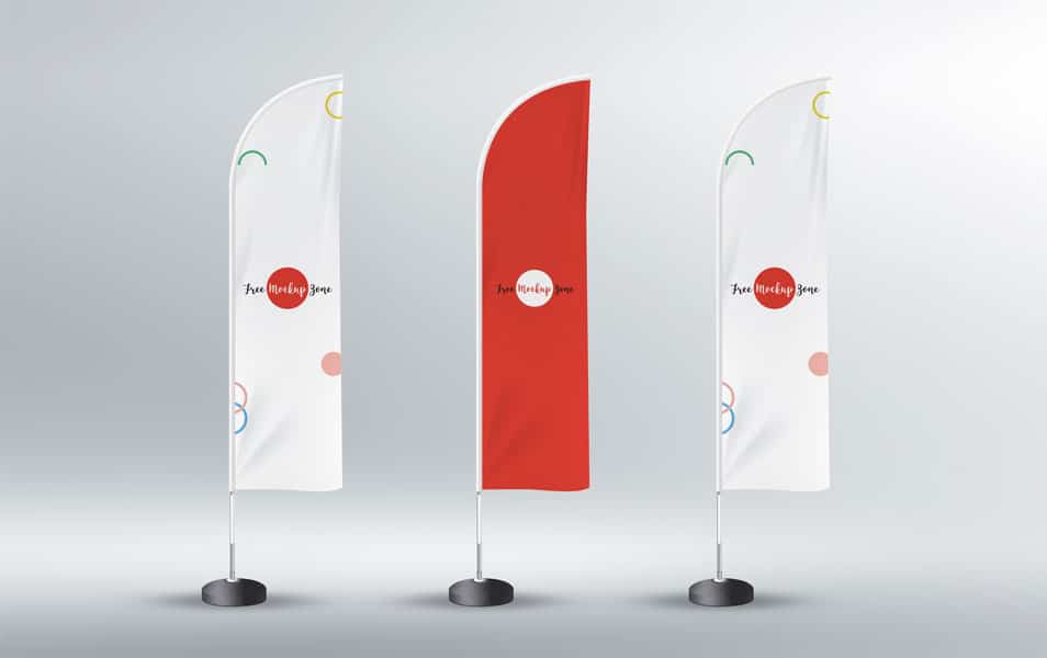 Free Feather Flag Mockup PSD Template 2 Free Feather Flag Mockup PSD Template