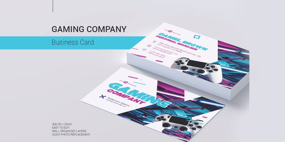 Gaming Company Business Card PSD