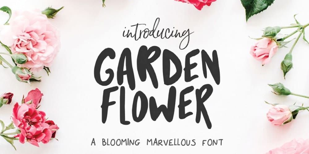 250 + Free Modern Script Fonts for Designers 185 Garden Flower Script Font