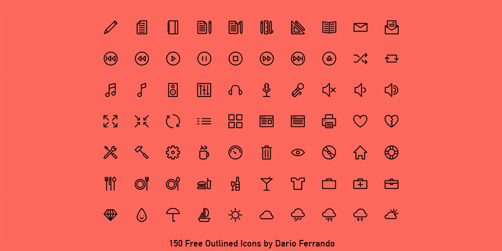 Latest Collection of Free SVG Icons & Illustrations 240 Outlined Icons