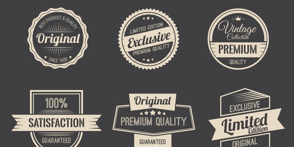 Free Vector Decorative Web Elements 28 Retro Promotion Badges