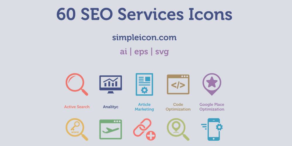 Latest Collection of Free SVG Icons & Illustrations 244 SEO Services Icons