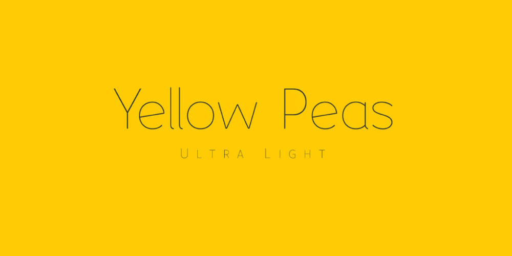 Yellow Peas Ultra Light Sans Serif Font