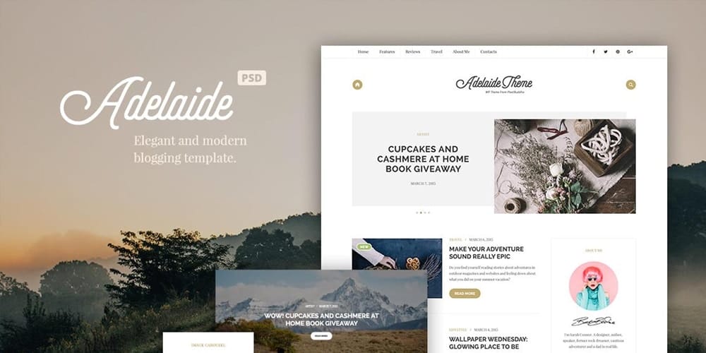 Adelaida Blog Template PSD