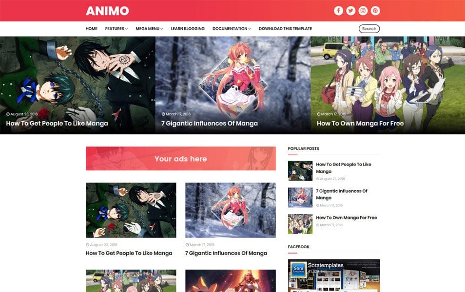 Animo Responsive Blogger Template