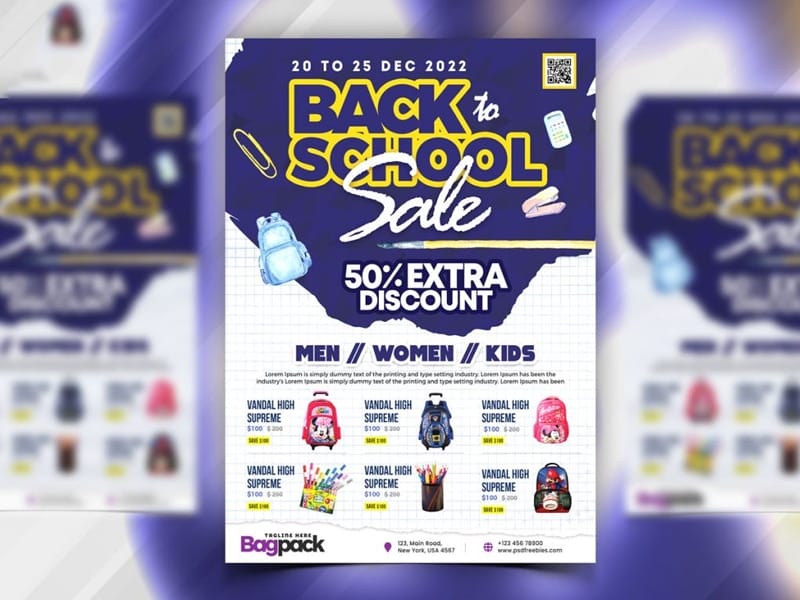 Best Free Flyer Templates 151 Back to School Sale Flyer PSD
