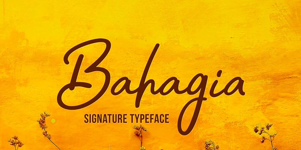 Amazing Free Signature Fonts 28 Bahagia Signature Typeface