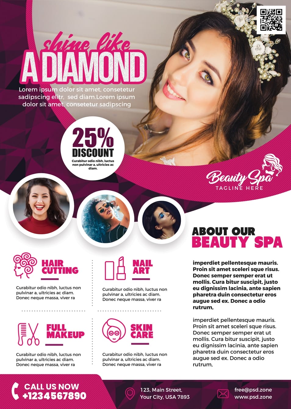 Beauty Salon Flyer Template PSD