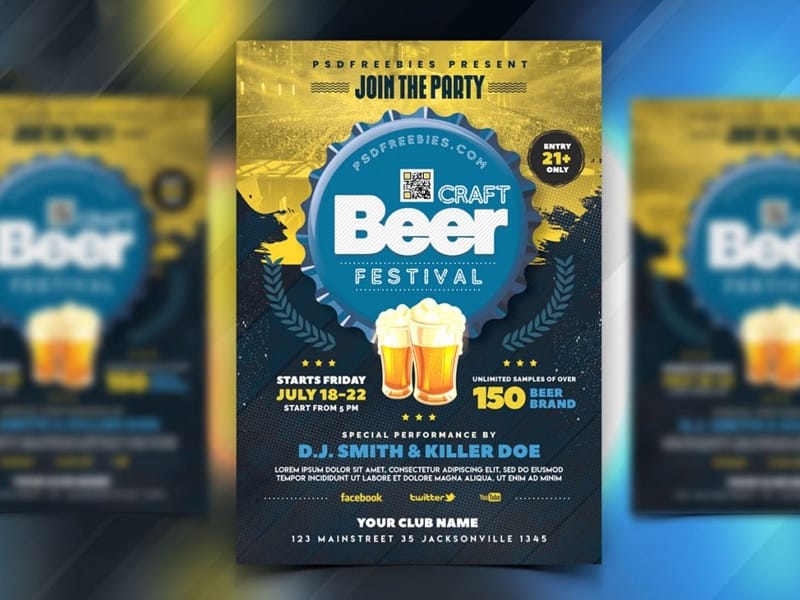 Best Free Flyer Templates 196 Beer Festival Celebration Flyer PSD