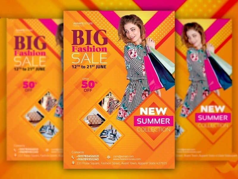 Fashion Sale Flyer Template PSD