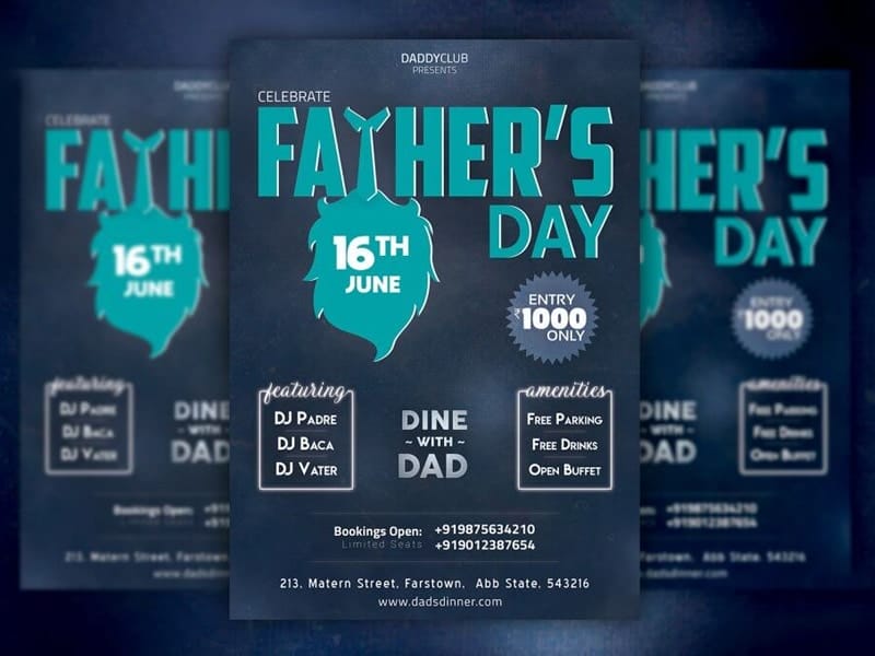 Fathers Day Flyer Template PSD