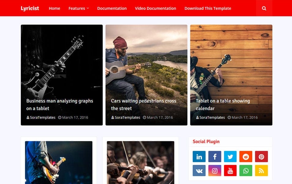 Lyricist Responsive Blogger Template