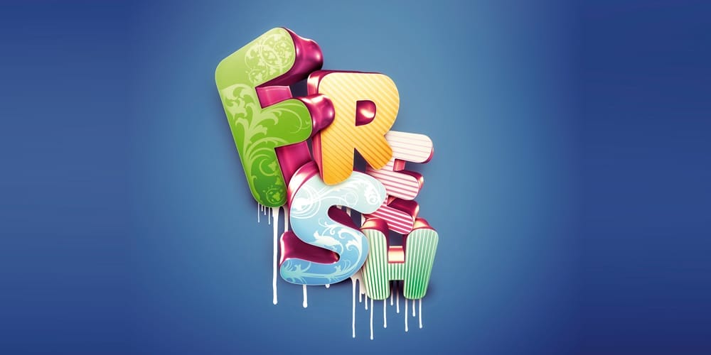Best Collection of 3D Text Effect Photoshop Tutorials 42 Master 3D Type Effects