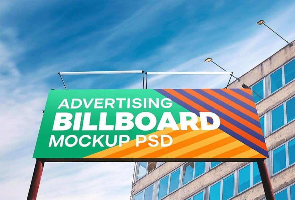 Outdoor Advertising Billboard PSD Mockup 2 Outdoor Advertising Billboard PSD Mockup