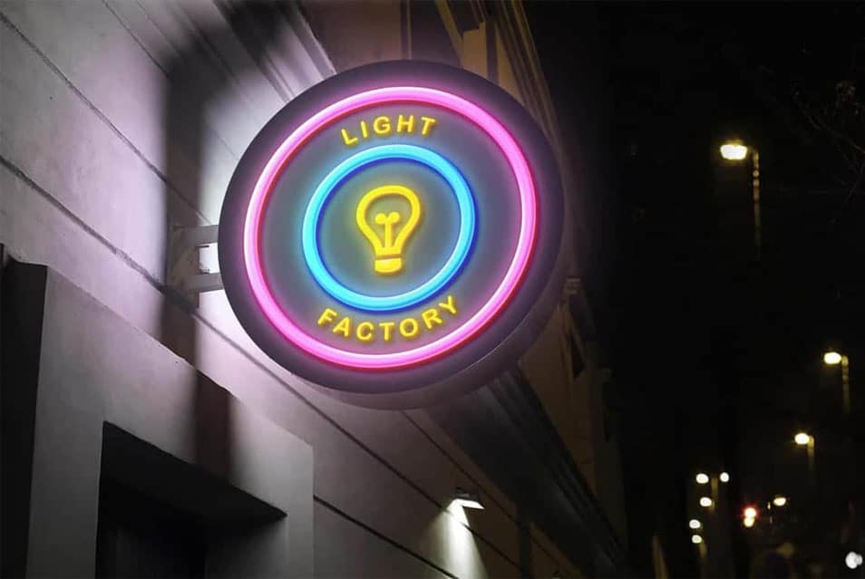 Outdoor Wall Mounted Signboard Mockups 2 Outdoor Wall Mounted Signboard Mockups