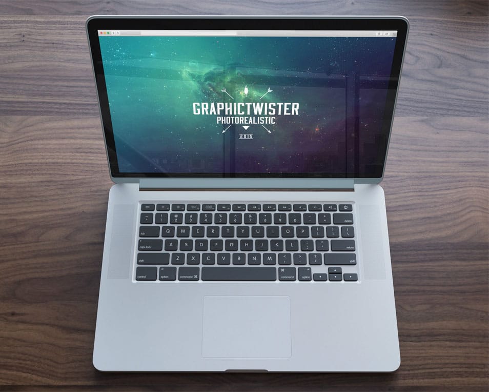 Photorealistic Premium Look Mockup on wooden desk 2 Photorealistic Premium Look Mockup on wooden desk