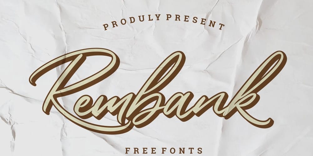 250 + Free Modern Script Fonts for Designers 135 Rembank Font