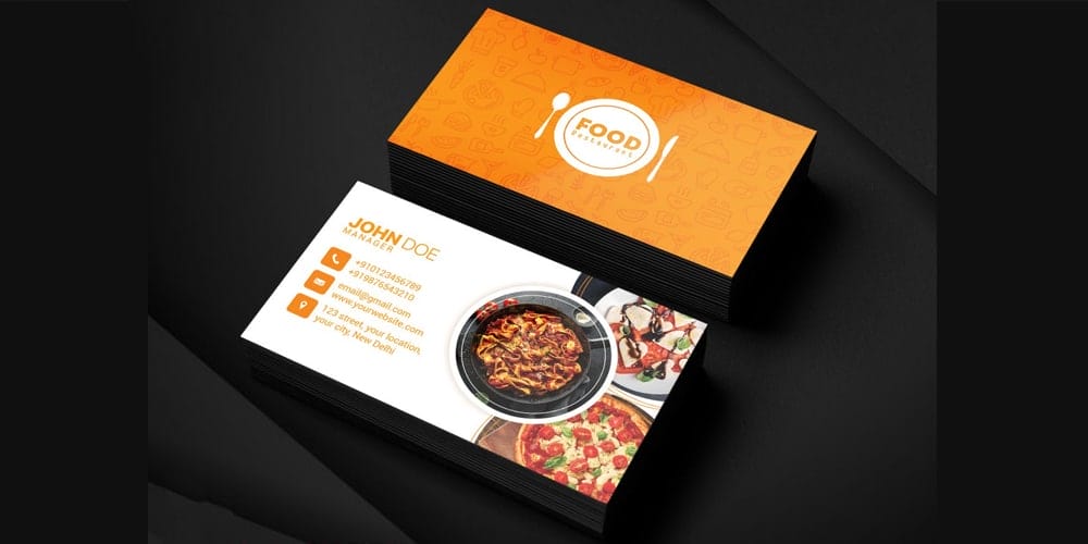 100+ Free Business Cards PSD 198 Restaurant Business Card PSD