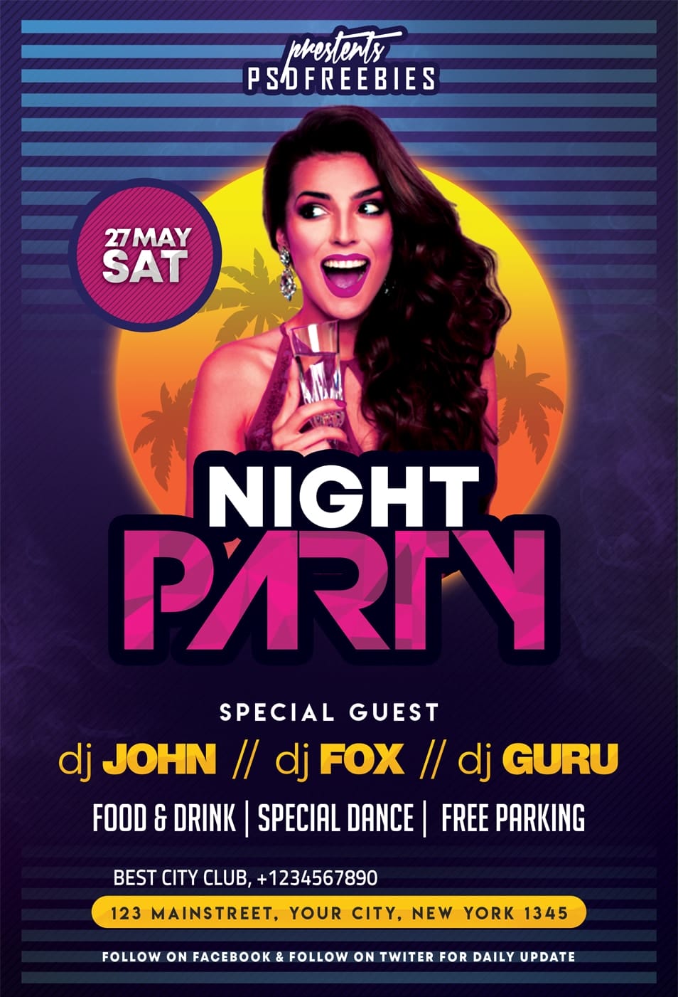 60+ Best Free Flyer Templates PSD - Good Collection of Free Flyers 4 Retro Style Party Flyer PSD