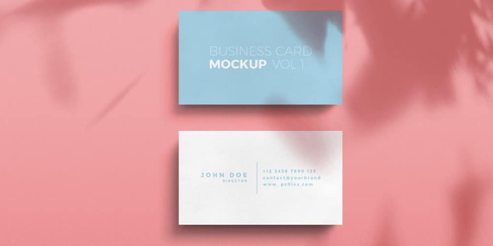 100+ Free Business Card Mockups PSD 409 Shadow Overlay Business Card Mockup