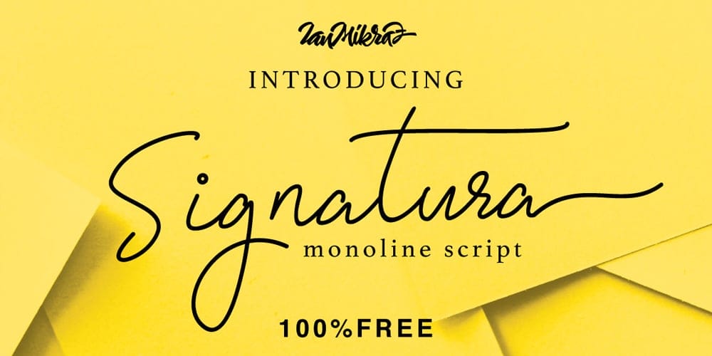 Amazing Free Signature Fonts 17 Signatura Monoline Typeface
