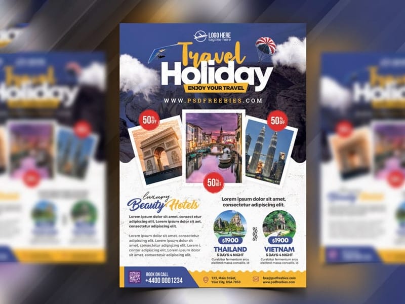 Tour Travel Flyer Template PSD