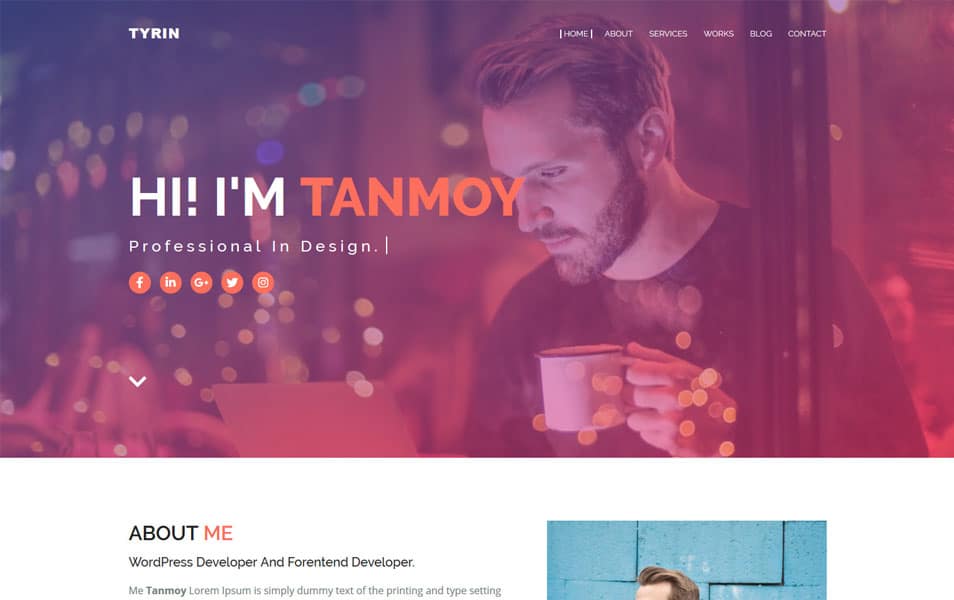 Tyrin Responsive Portfolio Blogger Template